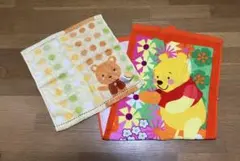 くまのプーさんフェイスタオル・クマちゃん模様のハンドタオル 2枚セット
