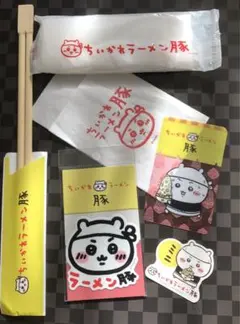 ちいかわラーメンのクリアカードとステッカーなど6点セット