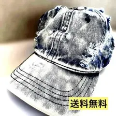 『人気』☆デニムダメージキャップ 古着　メンズ