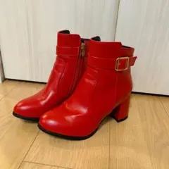 レッドショートブーツ 22.5