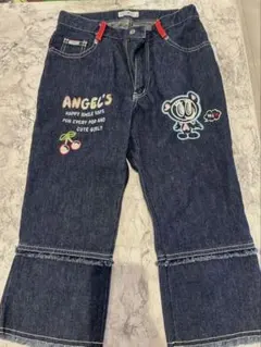エンジェルブルー 美品 ニット 刺繍 デニムパンツ M 150 エンジェルブルー 美品 ニット 刺繍 デニムパンツ M 150