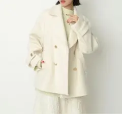 カデュネ　ピーコート　ツイード柄　38サイズ カデュネ ピーコート ツイード柄 38サイズ