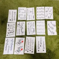 タトゥーシール １４枚セット　星 王冠 手書き風 コスプレ イベントボディシールのサムネイル
