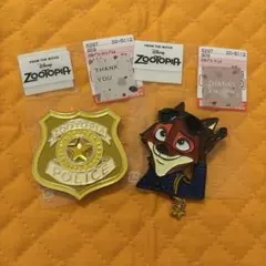 ① ズートピア　ブローチ　ニック・ワイルド　2点セット