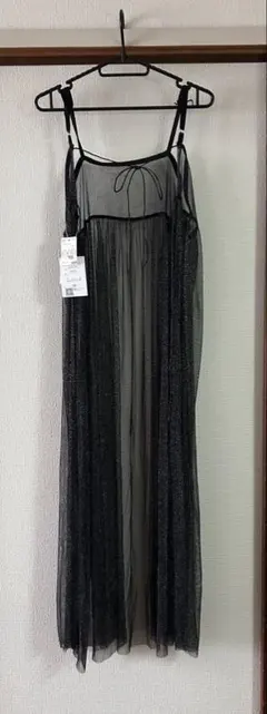 シースルーブラックキャミワンピース