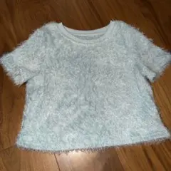 シーイン　シャギートップス　パステルブルー　xs