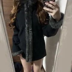 フリース フード付き カジュアルコート