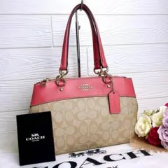 未使用級☆COACHコーチ 2wayショルダーバッグ レザーゴールド金具