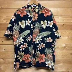 pierre cardin 総柄 アロハシャツ 半袖 花柄