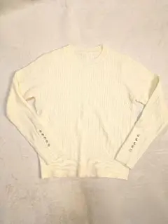 アイボリー ケーブル編み ニット　М　1