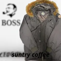 BOSS ダークブラウン ミリタリージャケット　ファー　3way