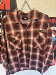【美品】CLUCT チェック柄 長袖シャツ 赤黒