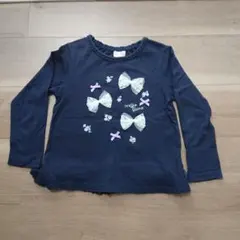 メゾピアノ ネイビー 長袖Tシャツ 130