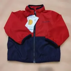 Moujonjon バイカラータフタジャケット 90cm レッド/ネイビー