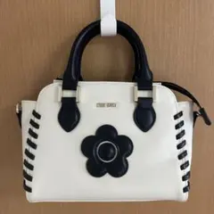 MARY QUANT マリークヮント かがりステッチデイジー ミニトート