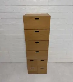無印良品 スタッキングチェスト ハーフ 引出し 1段 ウォールナット 4つ
