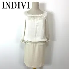 INDIVI インディヴィ ドッキングワンピース ホワイト 36 B690