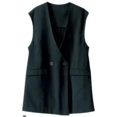 ✨新品✨洗える✨ノーカラー　ジレ　ブラック