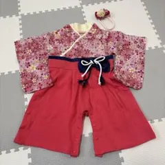 ベビー袴 袴 100日祝い お食い初め 女の子 ひなまつり 初節句　ロンパース