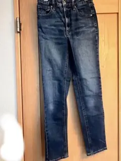 ダークブルー ストレートデニム パンツ gu s