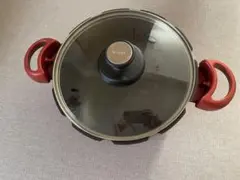 T-fal 両手鍋 ガラス蓋付き レッドのサムネイル