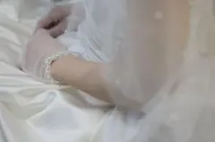 ウェディング　ショートグローブ　パールつき