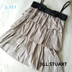 【JILL STUART】Sサイズ　黑と、くすみベージュ系色合い　ミニワンピース