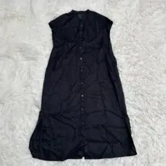 ✨ MUJI 無印良品　麻　リネン100% ノースリーブロングシャツワンピース