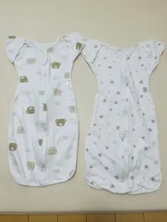 ベビーおくるみ 2枚セット コペルタ　M クマ柄 星柄