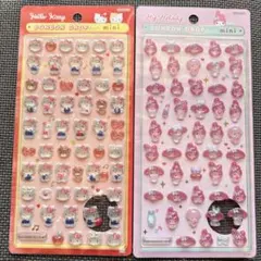 ［正規品］ボンボンドロップシール　ミニ ハローキティ　レッド　マイメロ　2枚セッ