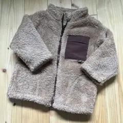 ベージュ フリース ジップアップアウター