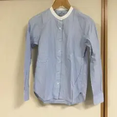 ストライプ 長袖スタンドカラーシャツ XSサイズ　無印良品
