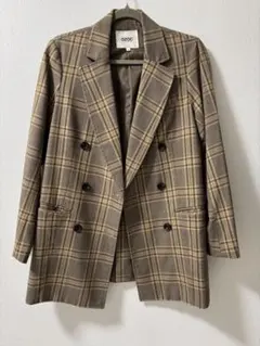 最終値下げ！OZOC チェック柄 ダブルブレストジャケット 38