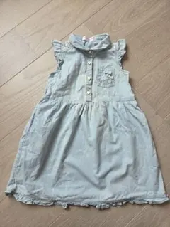 メゾピアノ110cm 半袖デニムワンピース