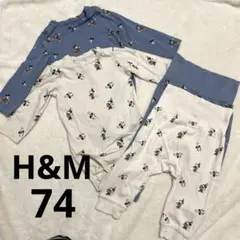 H&M ミッキーミニー ロンパース2点セット 74サイズ