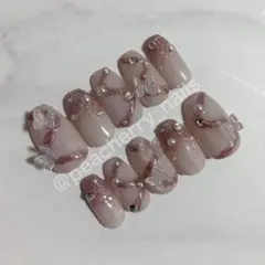 ネイルチップ 韓国 ワンホン 蝶 バタフライ 量産型 フラッシュ キラキラ