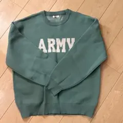 Re:leaf グリーンARMYロゴトレーナー