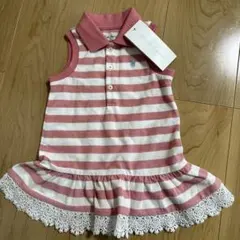 新品タグ付きRalph Lauren 9M ストライプワンピース