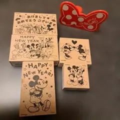 【新品未使用】Disneyディズニー　ミッキー 新年挨拶 スタンプセット