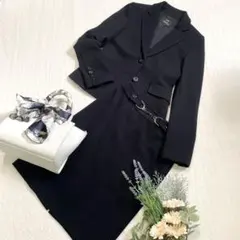 美品《23区》カットソー スカートスーツ ブラック M スタイリッシュ 厚手