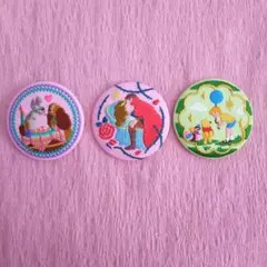 ディズニー 刺繍缶バッジ わんわん物語 眠れる森の美女 くまのプーさん