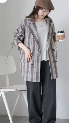 エヘカソポ　袖リボンダブルジャケットのサムネイル