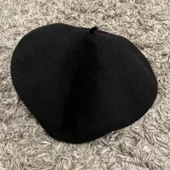 override ベレー帽 黒 100%ウール Made in Japan