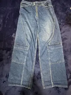 【JieDa】SWITCHING CARGO DENIM PANTS
