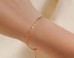 煌めく ペタルチェーン ブレスレット ピンクゴールド ステンレス
