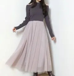 新品未着用 MERCURYDUOチュールドッキング2WAYニットワンピース