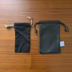 DECiデシ レザーポーチ黒布袋2点セット巾着袋サングラスケースOVY Kaja