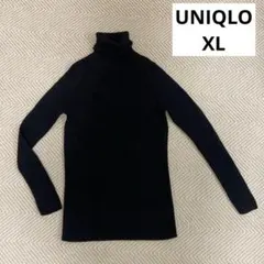 UNIQLO メリノリブタートルネックセーター XL 黒