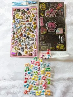【ぷくぷくシール☆ボンボンドロップ☆３D】音楽・楽器・おんぷ・吹奏楽☆シール