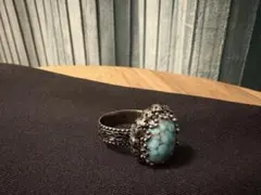 ターコイズ スターリングシルバー リング 西ドイツ 刻印 ヴィンテージ 天然石